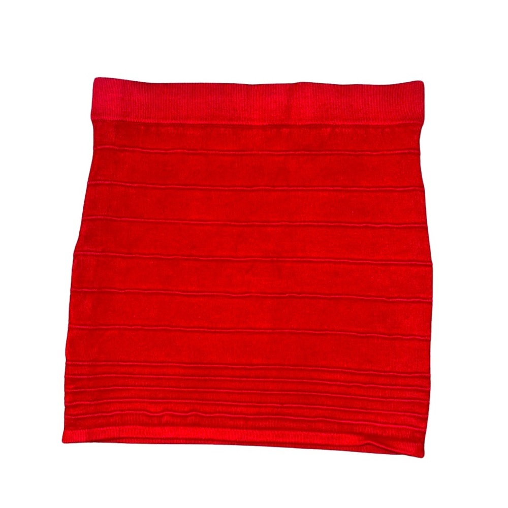Small Charlotte Russe Red Sparkle Bodycon Stretch Bandage Sexy Tube Mini Skirt